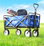 Chariot de jardin pliable avec 4 roues portable – Image 2