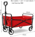 Chariot de jardin pliable portable à 4 roues pour voyage et plage – Image 3