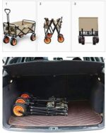 Chariot de jardin pliable portable à 4 roues pour voyage et plage – Image 4