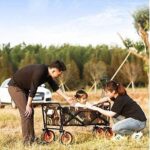 Chariot de jardin pliable portable à 4 roues pour voyage et plage – Image 5